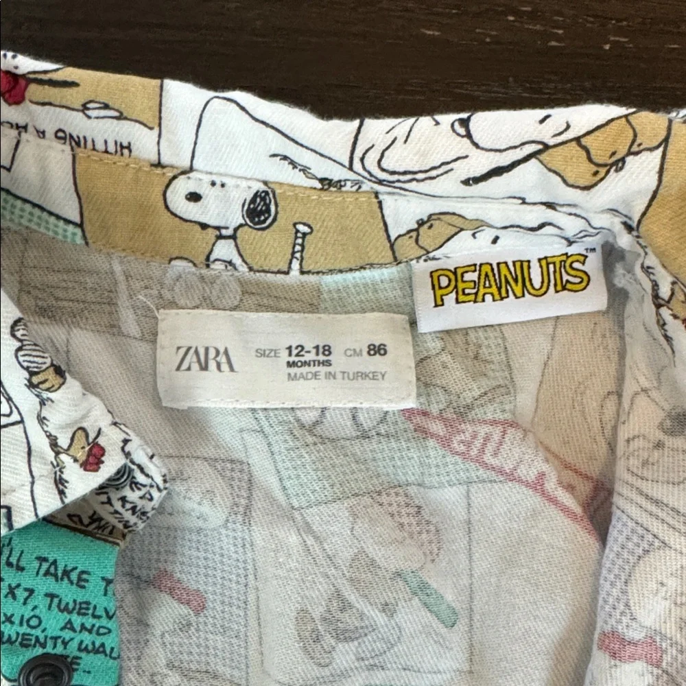 Zara Peanuts Cartoon Print Shirt